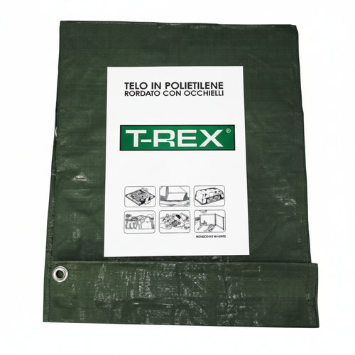 Telo Occhiellato Bordato Con Angoli Rinforzati 100 Gr. Normale Mt.3X4 Gr.100 Al Mq. Colore Verde/Blu Trex
