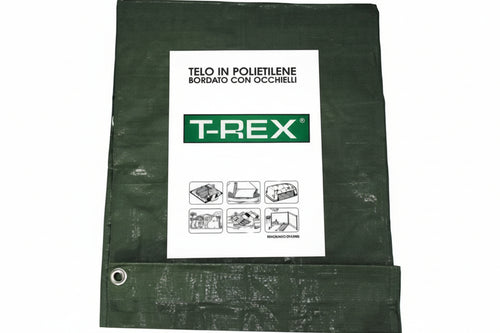 Telo Occhiellato Bordato Con Angoli Rinforzati 100 Gr. Normale Mt.4X7 Gr.100 Al Mq. Colore Verde/Blu Trex