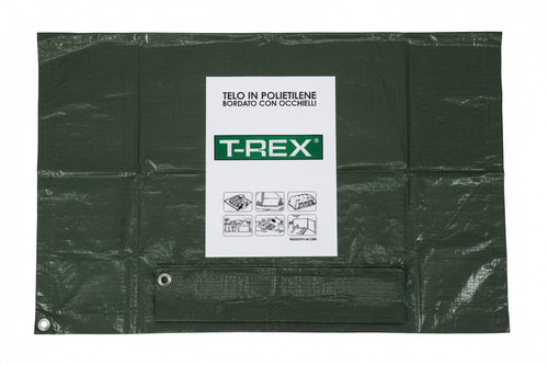 Telo Occhiellato Bordato Con Angoli Rinforzati 150 Gr. Medio Mt.8X12 Gr.150 Al Mq. Colore Verde/Blu Trex