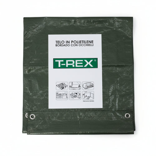 Telo Occhiellato Bordato Con Angoli Rinforzati 200 Gr. Pesante Mt.5X6 Gr.200 Al Mq. Colore Verde/Blu Trex