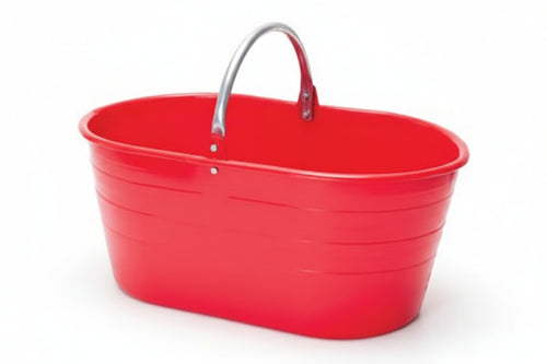 Cesta Ovale Per Raccolta Manico Metallo Lt.25- - Capacitãe Lt.25, Cm.57X37X25H. - 5 Pezzi Stefanplast