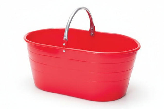 Cesta Ovale Per Raccolta Manico Metallo Lt.25- - Capacitãe Lt.25, Cm.57X37X25H. - 5 Pezzi Stefanplast