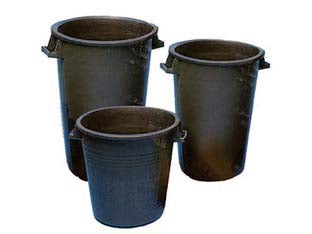 Bidoni Neri Per Uso Agricolo Senza Coperchio Lt.100 Ø Cm.52 Altezza Cm.65 Ics