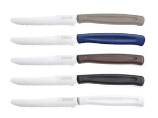 Coltello Dinamik Da Tavola Lama Dentata- - Marrone, Lunghezza Lama Cm.11 (1023397) - 2 Blister Kaimano