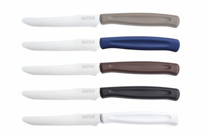 Coltello Dinamik Da Tavola Lama Dentata- - Bianco, Lunghezza Lama Cm.11 (1023401) - 2 Blister Kaimano