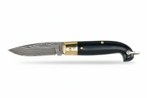Coltello Zuavo Lama In Acciaio Inox Con Manico Finto Corno Cm.18 23150 Ausonia