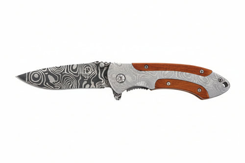 Coltello Pieghevole Lama In Acciaio Incisa Lama Cm.20 26376 Ausonia