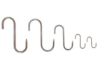 Gancio Inox Da Macellaio 1 Punta- - Ø Mm.6X140 - 10 Pezzi