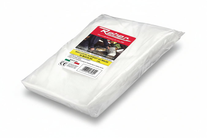 Buste Sottovuoto Per Alimenti Goffrate- - Cm.15X25 Conf.In Busta Da Pz.50 - 2 Busta Reber