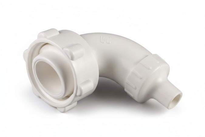 Raccordo In Pp Curvo 90 ° Con Riempibottiglie- - Ee ¸ Mm.40 Filetto Ma 52X3 - 5 Pezzi Bucchi