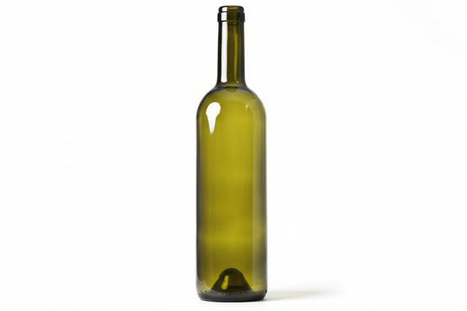 Bottiglia Bordolese In Vetro Verde Tonda Per Vino- - Capacitãe Lt.0,75 - 20 Pezzi