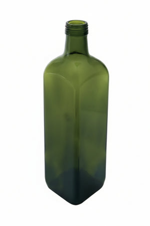 Bottiglia Marasca In Vetro Quadra Per Olio- - Capacitãe Lt.0,25 - Vetro Verde - Tappo 31,5 - 48 Pezzi
