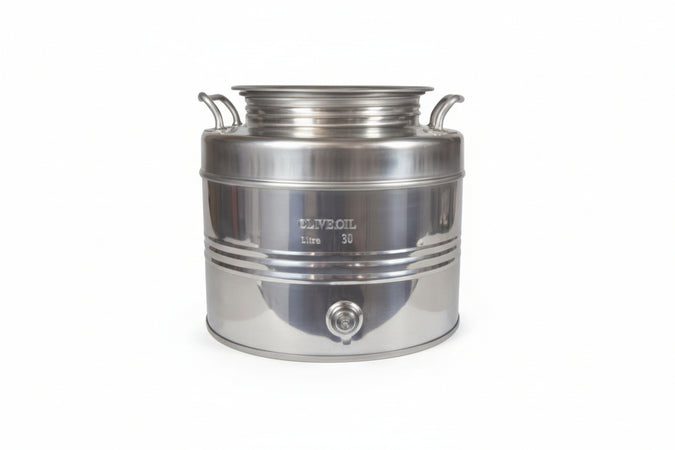 Fusto Inox Per Olio Graffato Lt.20 Ø Mm.310X332H. Maffei