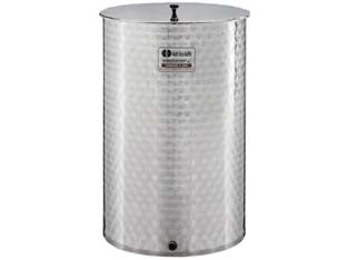 Contenitore Enologico A Fondo Piano Inox 18/10 Saldato Lt.50 Ø Mm.390X490H. Bocc.F1/2 Fiorettato Maffei