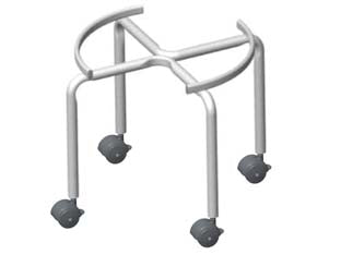 Piedistallo Per Fusto Olio Con Ruote Ø Cm.32X31H. Per Fusti Da Lt.30