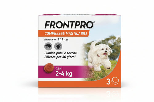 Frontpro Compresse Masticabili Per Cani Kg.24 Confezione 3 Compresse Frontpro
