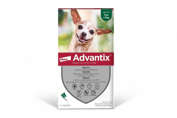 Antiparassitario Advantix Per Cani Fino A Kg.4 In Conf. Da 4 Pipette Spoton Advantix