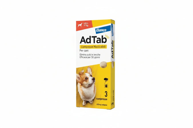Adtab Compresse Masticabili Per Cani Kg.5,511 3 Compresse Da Mg.225 Di Lotilaner Adtab