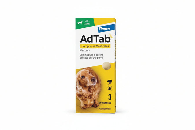 Adtab Compresse Masticabili Per Cani Kg.1122 3 Compresse Da Mg.450 Di Lotilaner Adtab
