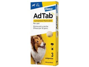 Adtab Compresse Masticabili Per Cani Kg.2245 3 Compresse Da Mg.900 Di Lotilaner Adtab