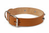 Collare Per Cani Cuoio Extra Naturale Finta Cucitura Con Borchie- - Cm.56X3 Cuoio Naturale - 6 Pezzi