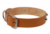 Collare Per Cani Cuoio Extra Naturale Finta Cucitura Con Borchie- - Cm.65X4 Cuoio Naturale - 6 Pezzi