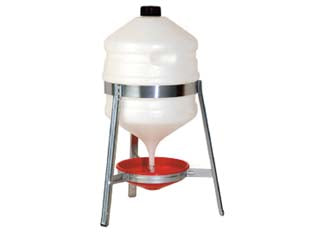 Abbeveratoio Saturno In Plastica Con Treppiedi In Metallo Per Polli Lt.30 Di Capienza Ø Cm.31X72H.