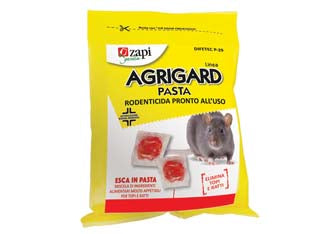 Topicida Agrigard Pasta Rossa Difenacum Gr.150- - Busta Con Zip Da Gr.150 - 40 Pezzi Zapi