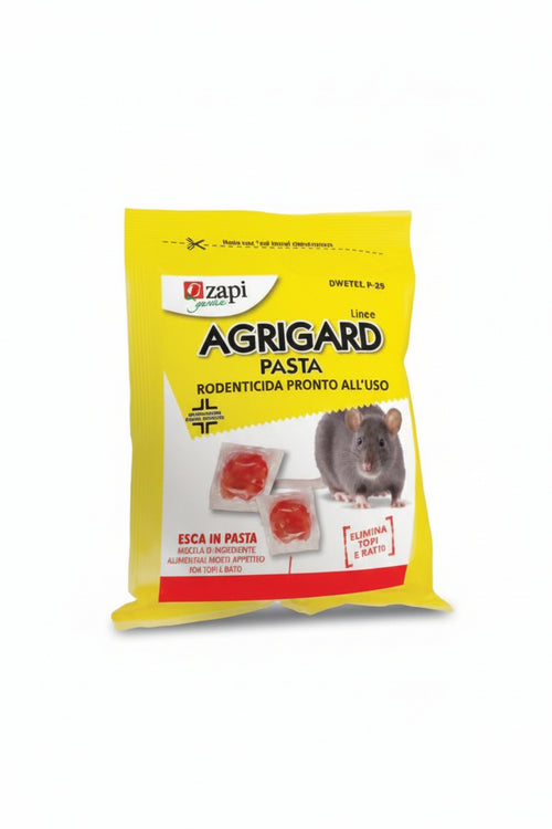 Topicida Agrigard Pasta Rossa Difenacum Gr.150- - Busta Con Zip Da Gr.150 - 40 Pezzi Zapi