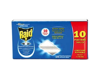 Piastrina Per Elettroematori Zanzare Tigre E Comuni 10 Ricariche- - 10 Piastrine - 24 Pezzi Raid