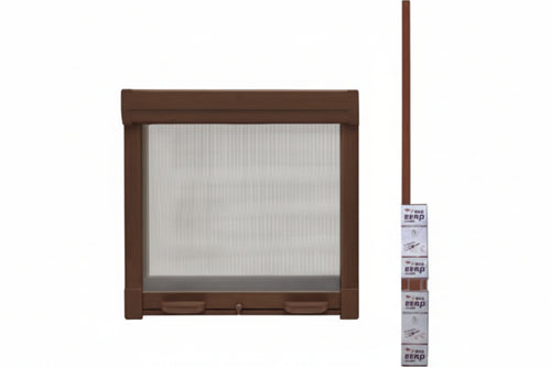 Zanzariera Kit A Molla Frizionata Colore Marrone Cm. 80X170H. Vette