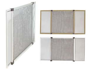 Zanzariera In Fibra Con Telaio Componibile In Alluminio Colore Bianco Ral9010 Rete Grigia Cm.75X50H. Vette