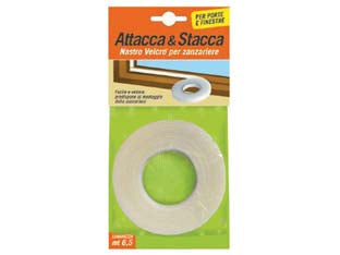 Nastro Velcro Biadesivo Per Zanzariere Mt.6,5 - 5 Blister Sangiorgio