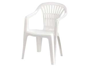 Poltrona Da Giardino Lyra Bianca Cm.56X57X80H. Peso Kg.2,75