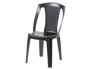 Sedia In Pe Rattan Procida Antracite Cm.46X53X86H. Peso Kg.2,9