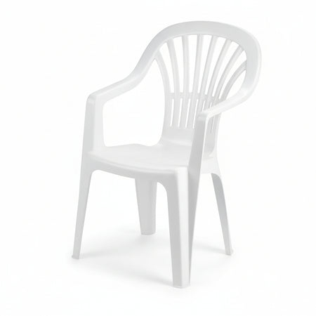 Poltrona Da Giardino Zena Bianca Cm.55X56X89H. Peso Kg.3,1