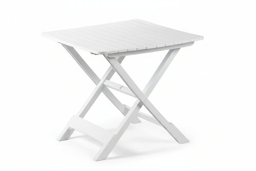 Tavolo Da Giardino Pieghevole Tevere Bianco Cm.79X72X70H. Cm.79X72X70H. Peso Kg.7,3