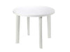 Tavolo Da Giardino Tondo Bianco Cm.90X72H. Ø Cm.90X72H. Peso Kg.6,3