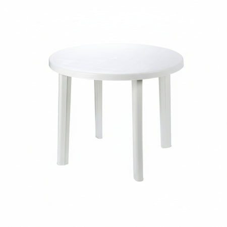 Tavolo Da Giardino Tondo Bianco Cm.90X72H. Ø Cm.90X72H. Peso Kg.6,3