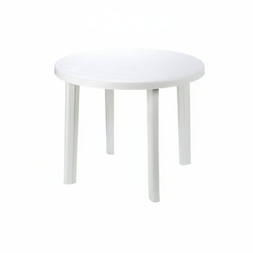 Tavolo Da Giardino Tondo Bianco Cm.90X72H. Ø Cm.90X72H. Peso Kg.6,3