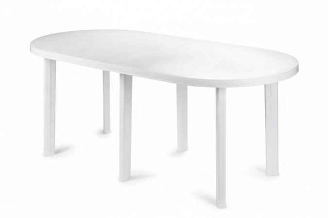 Tavolo Da Giardino Tavolo 180 Bianco Cm.181X90X72H. Cm.181X90X72H. Peso Kg.13,4