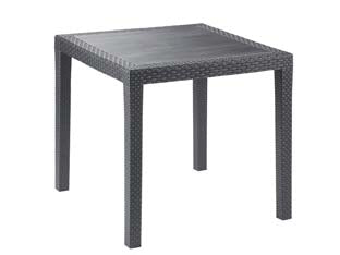 Tavolo In Pe Rattan King Antracite Cm.79X72H. Cm.79X79X72H. Peso Kg.6,2