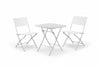 Set Giardino Fold White In Rattan Sintetico Pp Tre Pezzi Vette