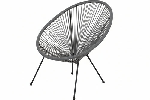 Sedia Relax Con Seduta A Corde In Polyrattan Colore: Grigio Cm.70X69X81H. Peso Kg.5,4 Vette