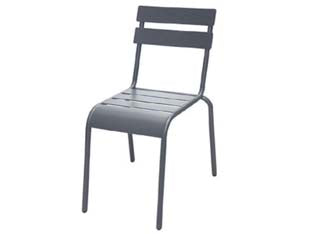 Sedia In Acciaio Modello Londra Colore Antracite Cm.56,5X45,5X81H. Vette