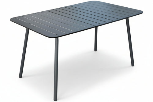 Tavolo In Acciaio Modello Londra Colore Antracite Cm.140X80X73H. Vette