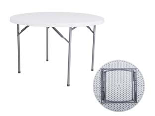 Tavolo Tondo Pieghevole In Hdpe Ø Cm.122X74H. Vette