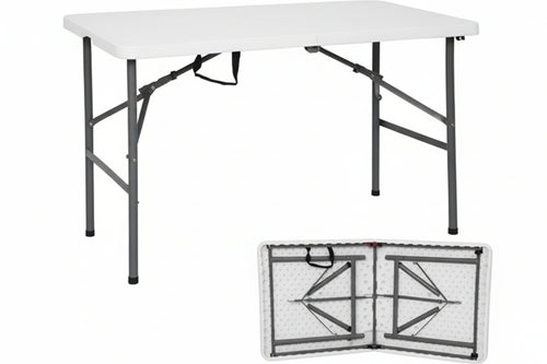 Tavolo Birreria Pieghevole In Hdpe Cm.122X60X74H. Chiuso Cm.62X62X8H. Vette