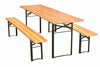 Set Tavolo + 2 Panche Birreria 2 Gambe Tavolo Cm.200X60X77H. Panche Cm.200X25X47H. Vette