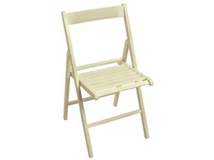 Sedia Birreria Pieghevole In Legno Bianca Laccata- - Cm.41,7X6,6X87,5H. (Chiusa)Colore Bianco Laccato - 4 Pezzi